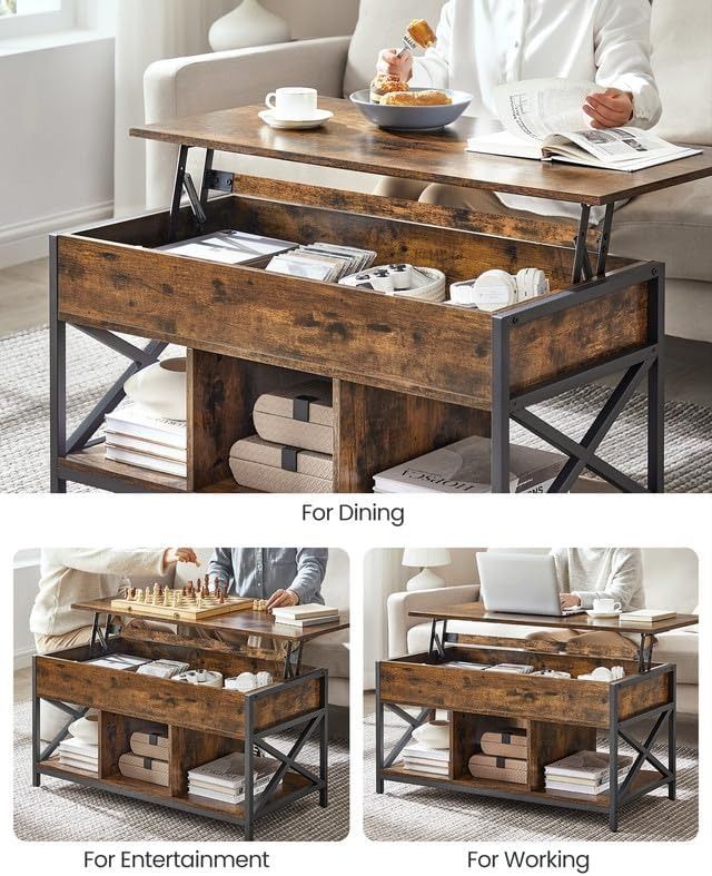VASAGLE Industrial Sectional Coffee Table & Living Room Furniture Set